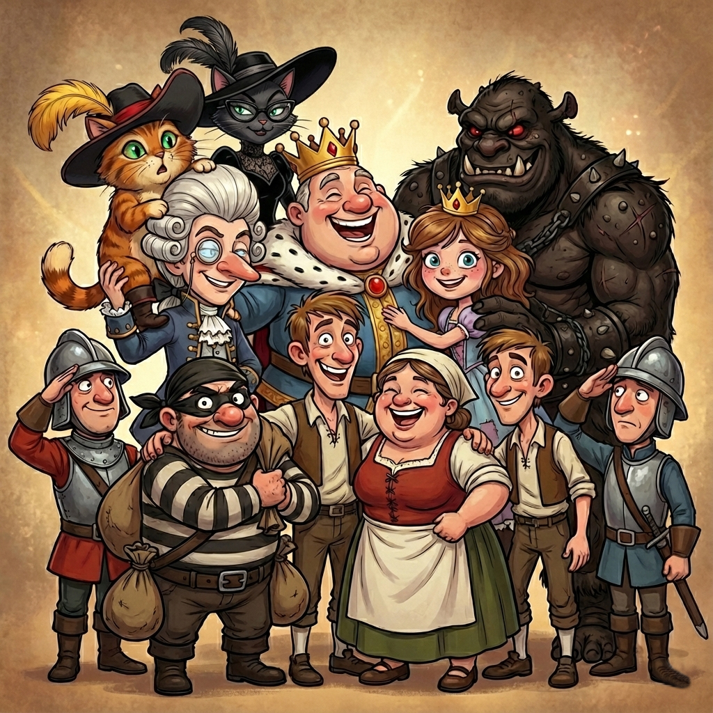 Caricatura divertente personaggi